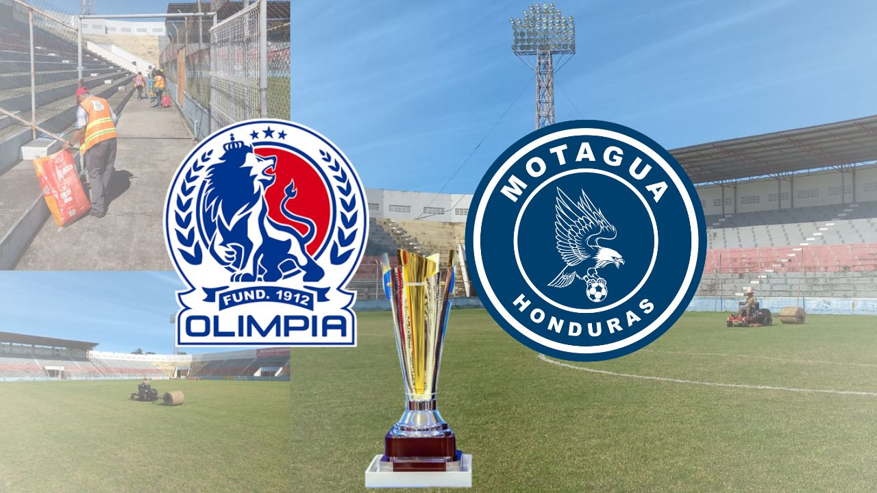 Estadio Ceibeño se pule para la final de vuelta entre Olimpia ya Motagua