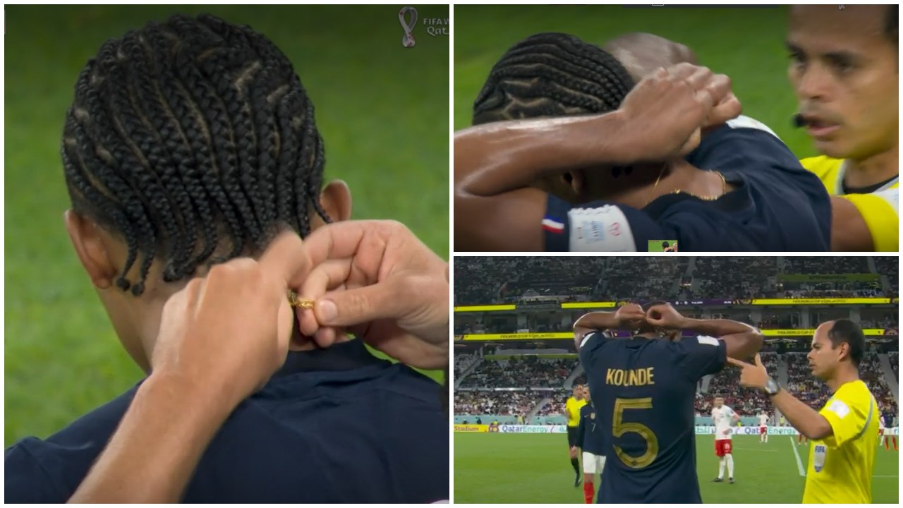 Jugador de Francia rompió las reglas y jugó 40 minutos con joyería en pleno partido del Mundial