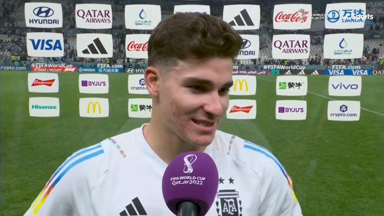 Goleador de Argentina no pudo contener su emoción tras lograr el pase a la final del Mundial