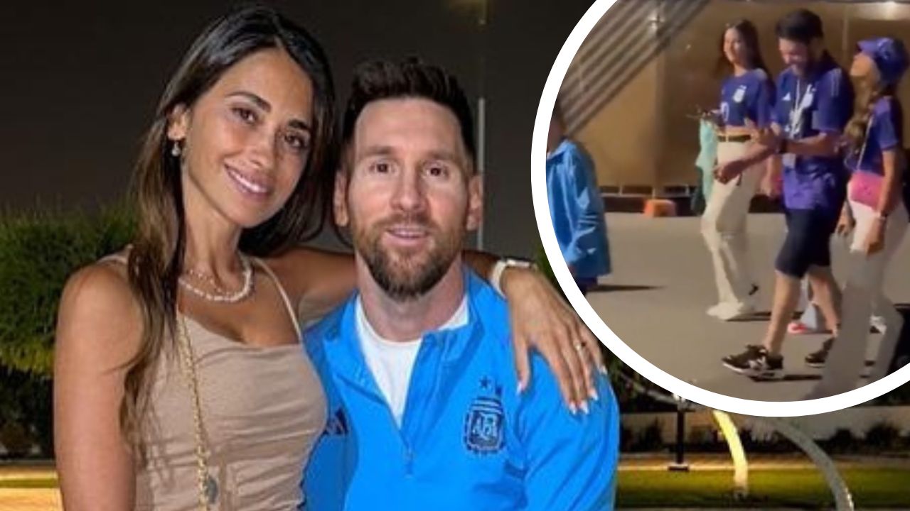 Captan a Antonella Roccuzzo, esposa de Lionel Messi, imitando el '¿Qué miras bobo?' tras clasificación de Argentina