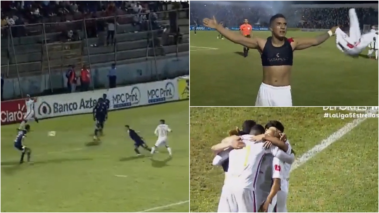La celebración de Michaell Chirinos con sabor a despedida tras anotar en la final ante Motagua