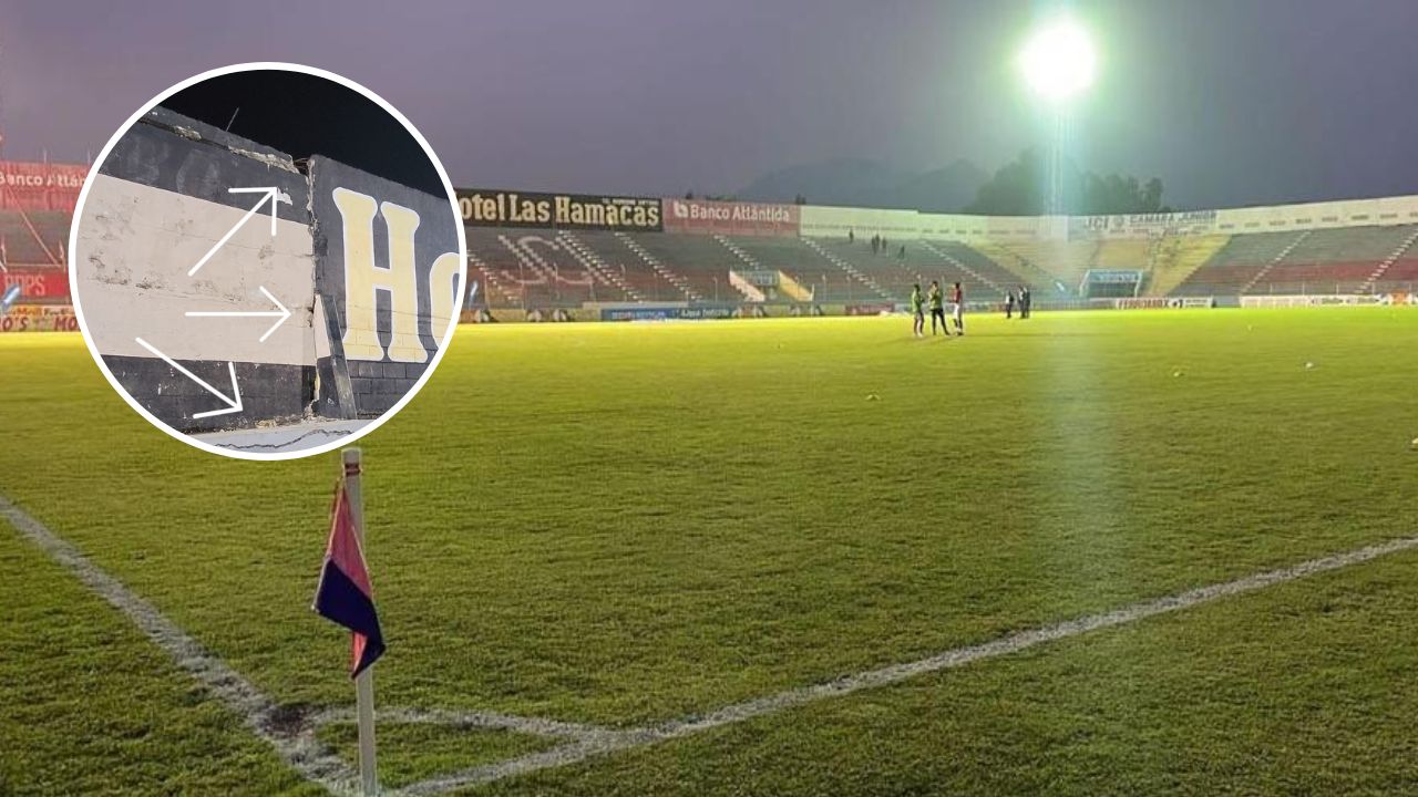 Gradas y muros del estadio Ceibeño a punto de caer y provocar tragedia