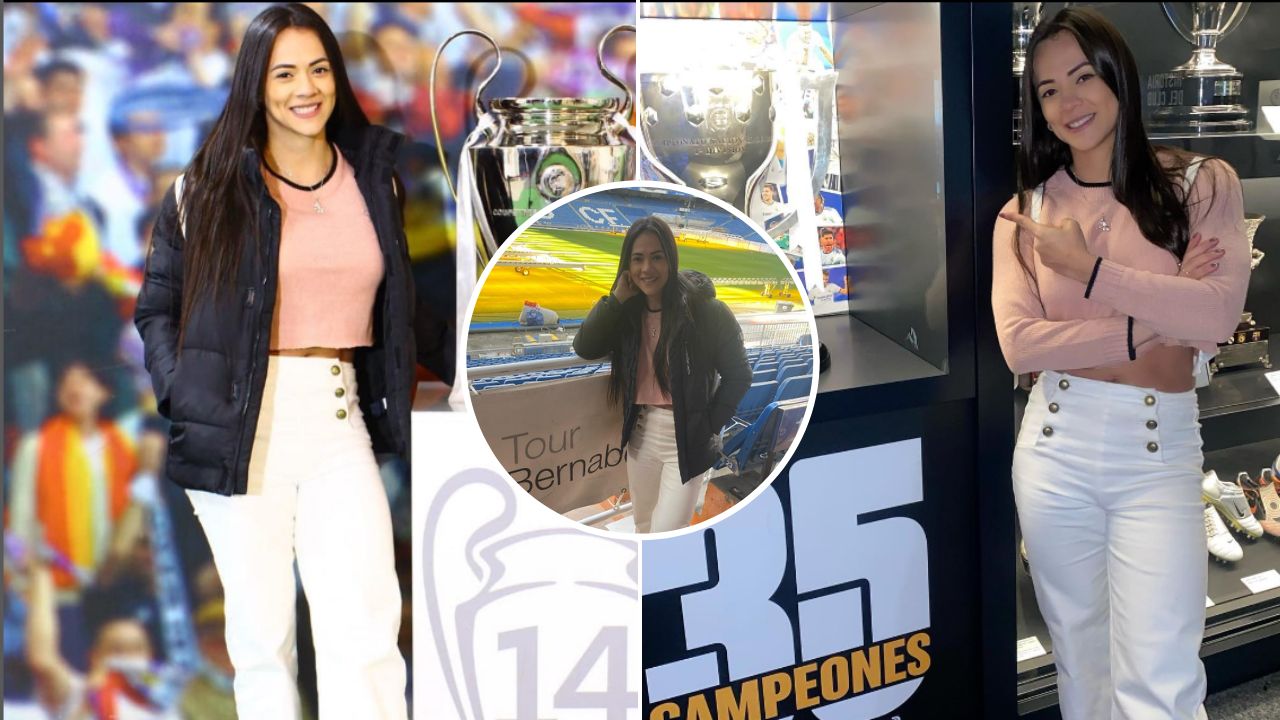 Isabel Zambrano sorprende al visitar el Santiago Bernabéu y posar con jugador del Real Madrid