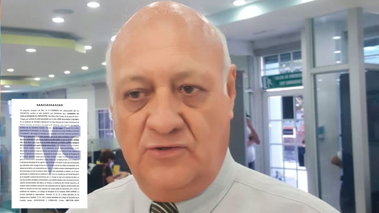 Secretario de Liga Nacional conoce su sentencia de la Comisión de Apelaciones por el caso "descenso 2022"