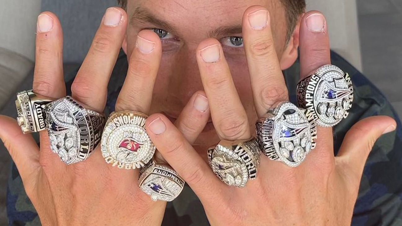 Tom Brady ganó seis anillos del Supertazón con New England Patriots y uno con Tampa Bay Buccaneers. Foto: Redes sociales