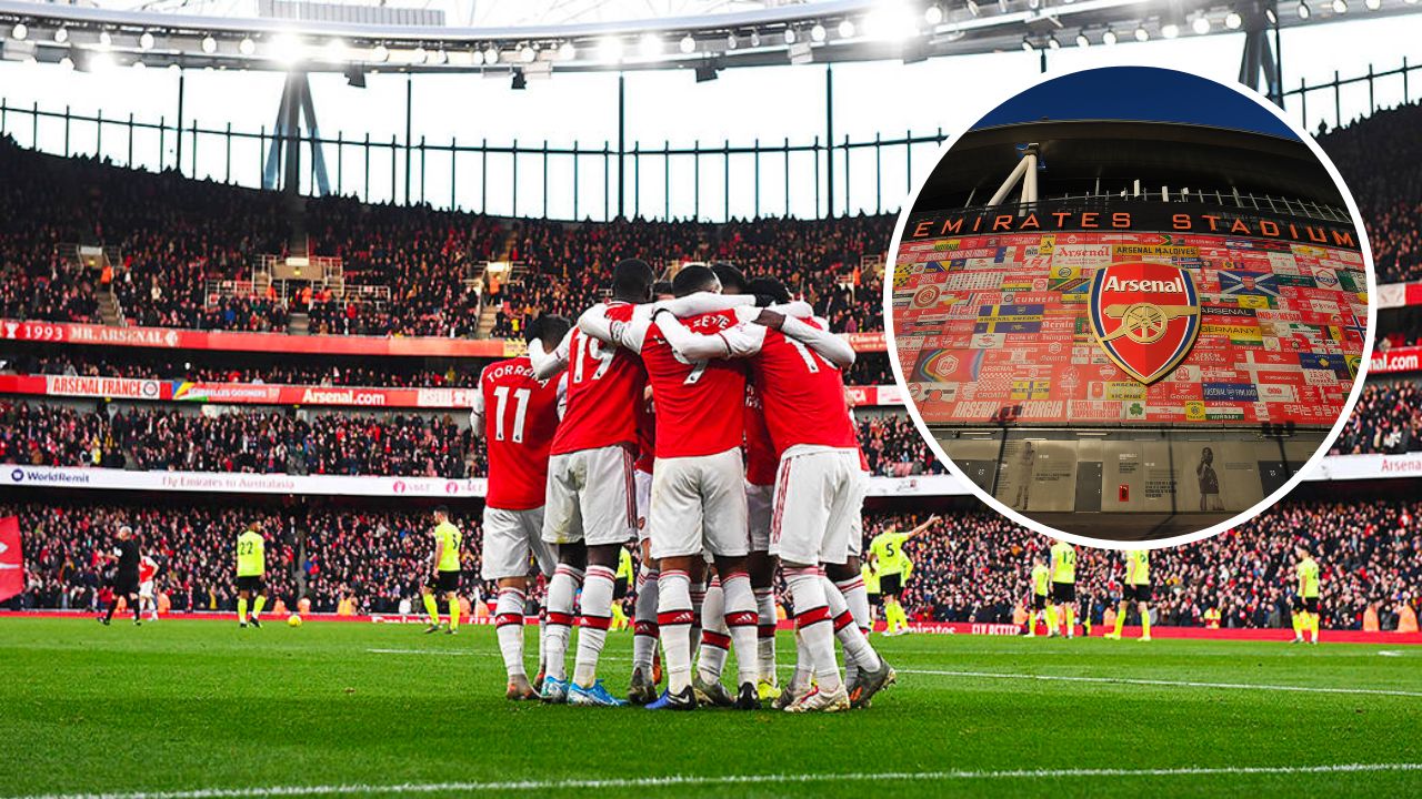 Arsenal de Inglaterra presume mural con bandera de Honduras en el Emirates Stadium