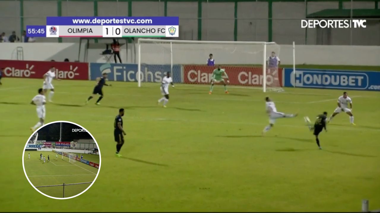 Cristian Cálix le anotó un golazo al Olimpia que podría ser el mejor del torneo
