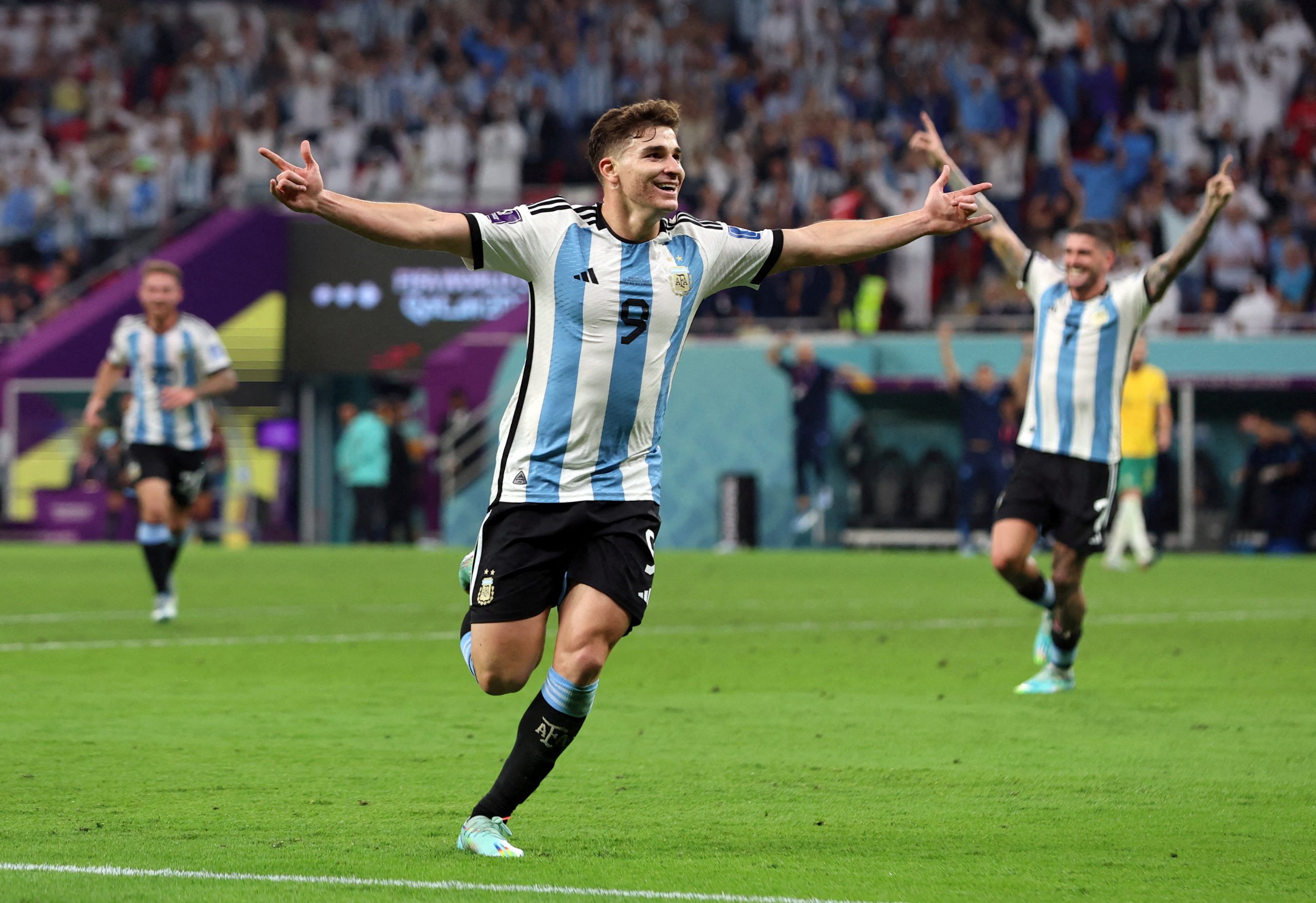 Julián Álvarez fue una de las piezas fundamentales de Argentina en el Mundial 2022, donde anotó cuatro goles. Foto: REUTERS/Pedro Nunes