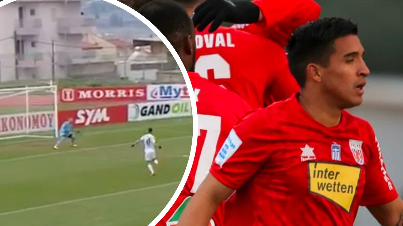 Michaell Chirinos estuvo a punto de anotar el mejor gol de la fecha en la Superliga de Grecia