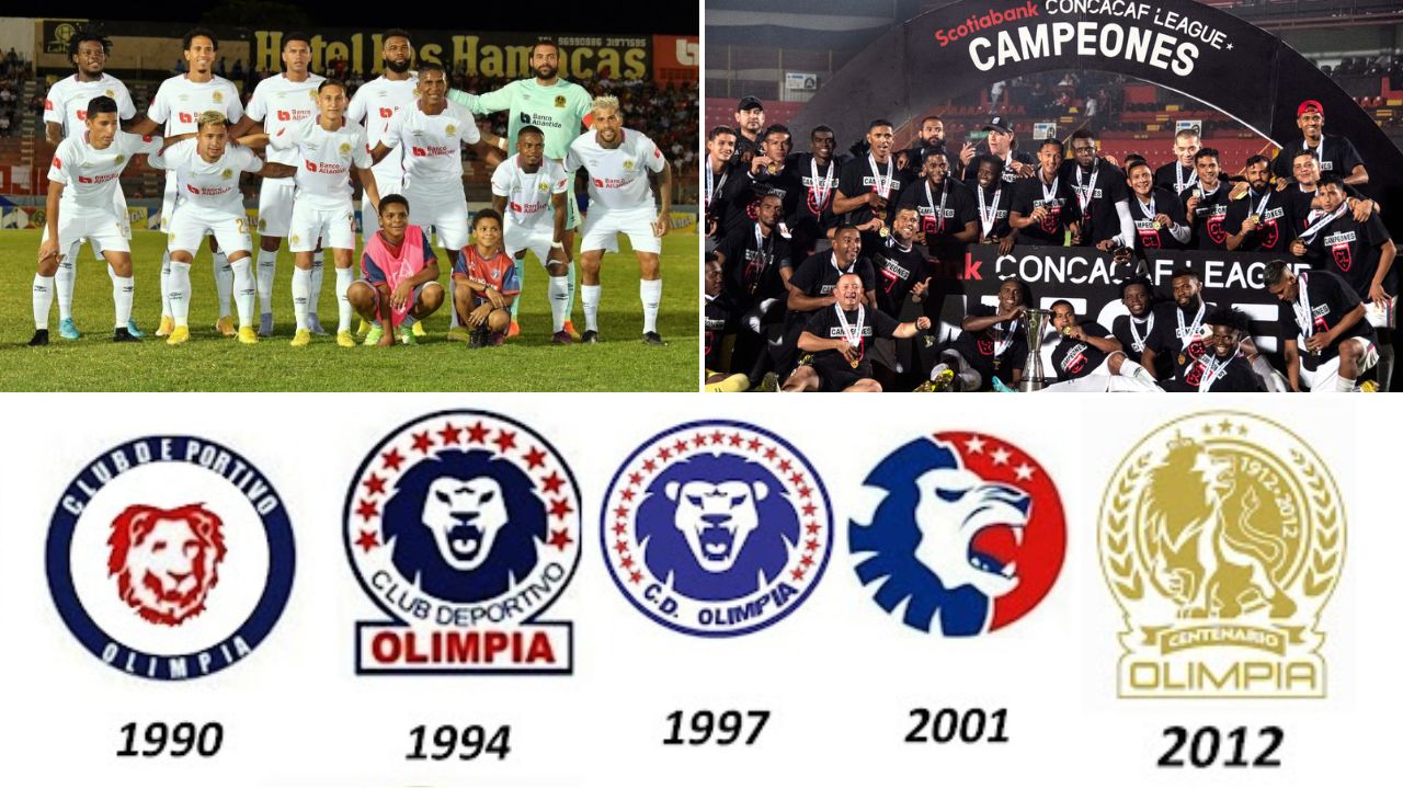 Escudo del Olimpia, evolución del logo del club con más títulos de Honduras