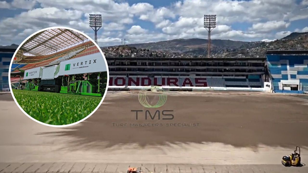 De Europa a Honduras: Llega lujosa máquina que ayudará a terminar grama del estadio Nacional