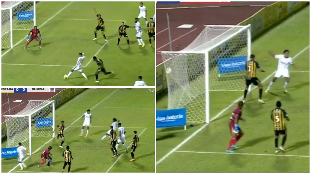 Así fue el controversial gol que le anularon a Yan Maciel en el clásico Olimpia vs. Real España