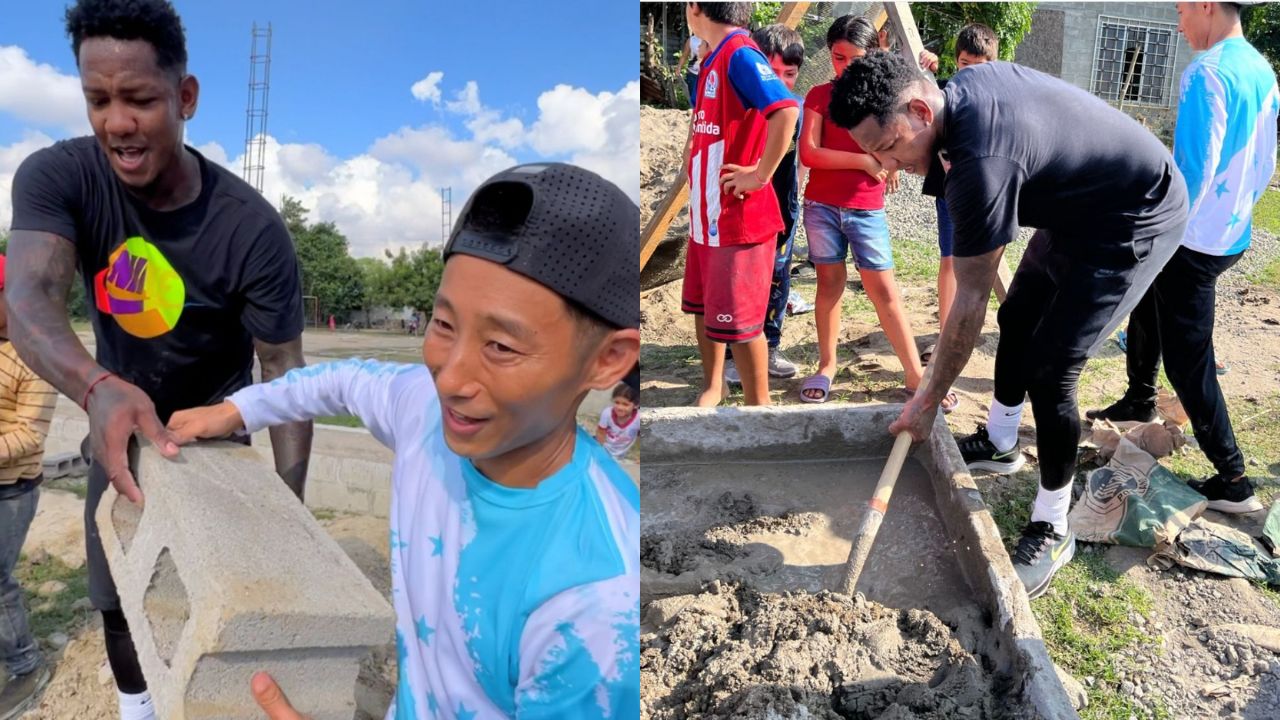 Romell Quioto trabajó de 'albañil' construyendo escuela para niños en Honduras
