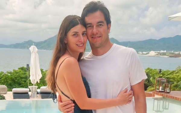 Carola Martínez junto a su esposo, Checo Pérez. Foto: Internet