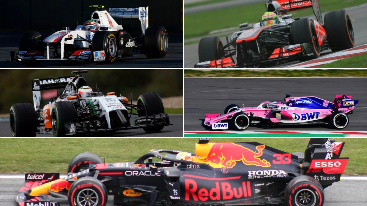 Primer carro de Checo Pérez con cada una de las escuderías en las que ha estado. Foto: autofact