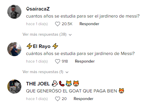 Comentarios en el video del jardinero de Messi. Foto: Captura de pantalla