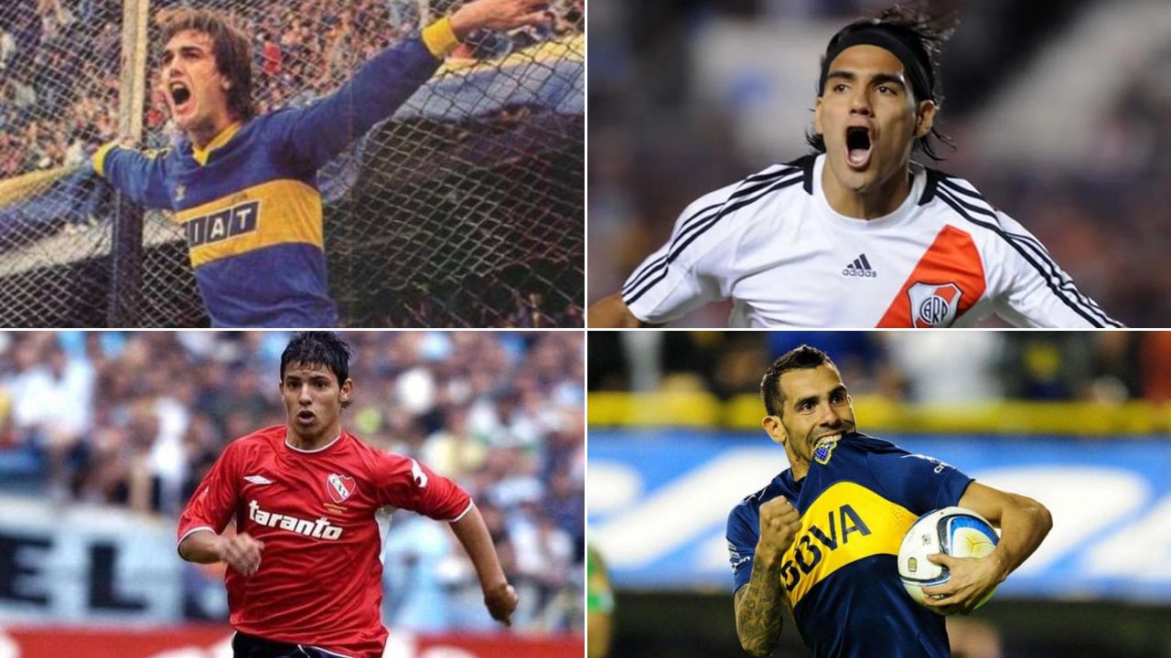 En la liga de Argentina han jugado grandes delanteros, como ser Gabriel Batistuta, Radamel Falcao, Sergio Agüero y Carlos Tévez. Foto: Infobae