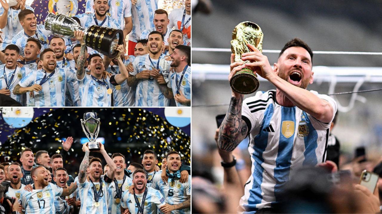 En 2020, Lionel Messi fue campeón de la Copa América; en 2021, de la Finalissima; y en 2022, de la Copa del Mundo. Foto: RPP/AFP