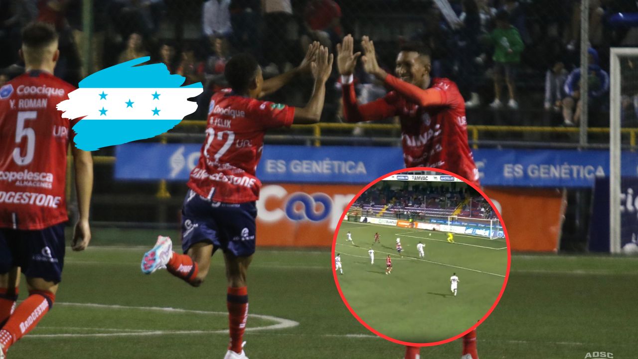 Hondureño Bryan Félix vuelve a escena y anota golazo en Costa Rica