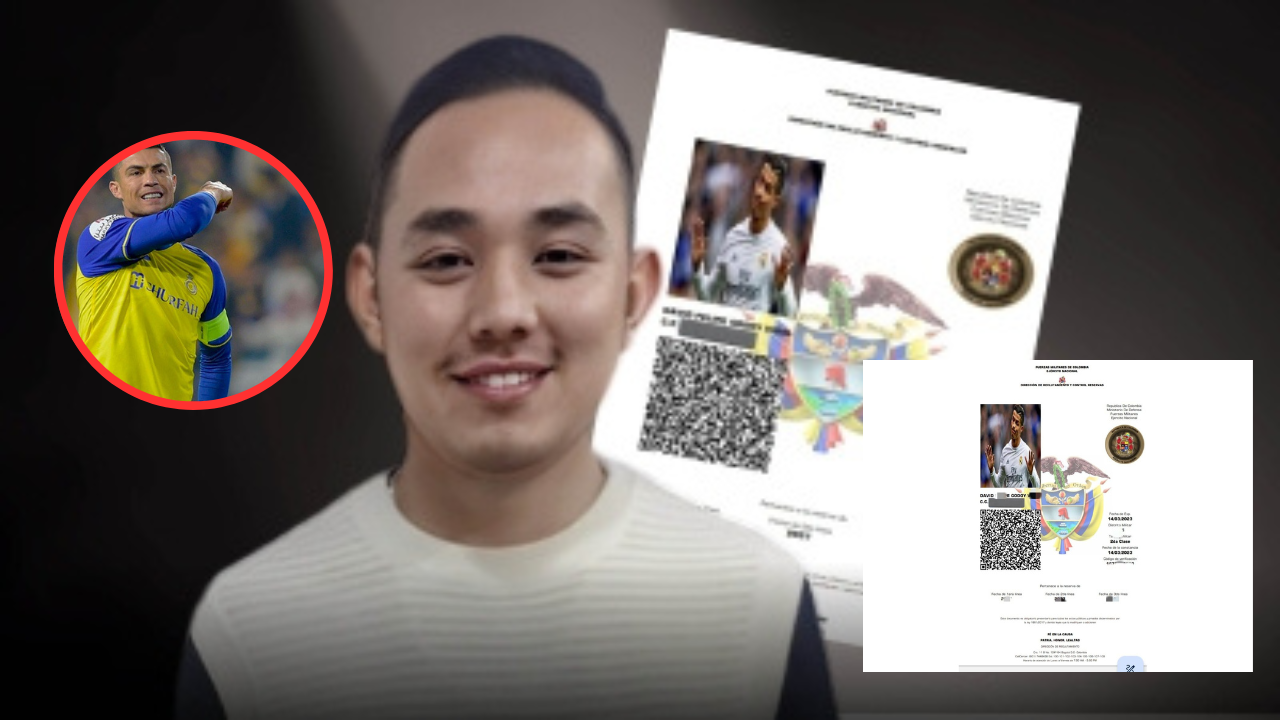 Libreta militar Cristiano Ronaldo, Joven colombiano recibe documento con la foto de CR7