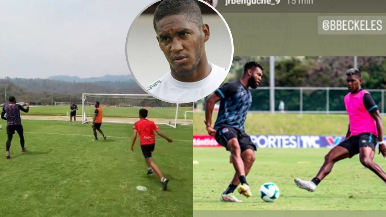Brayan Beckeles es troleado por Patón Mejía y Jorge Benguché en entrenamientos de Olimpia