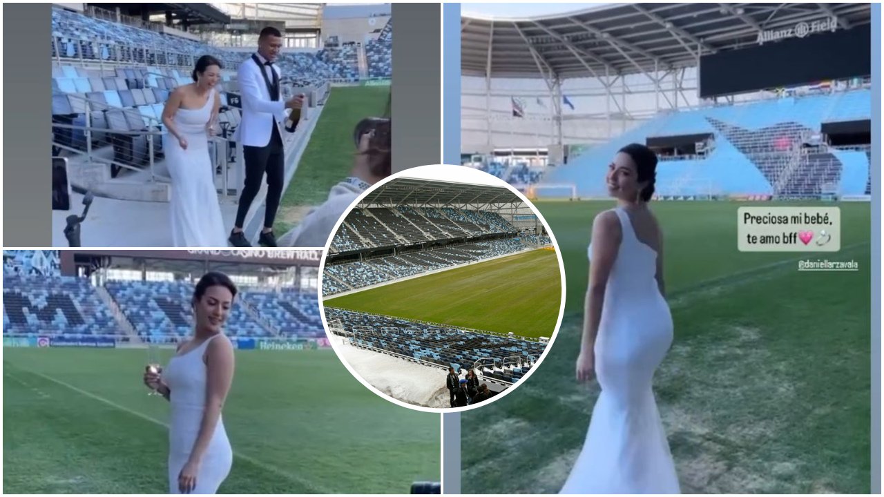 Legionario hondureño sorprende al casarse en el estadio de su club en Estados Unidos