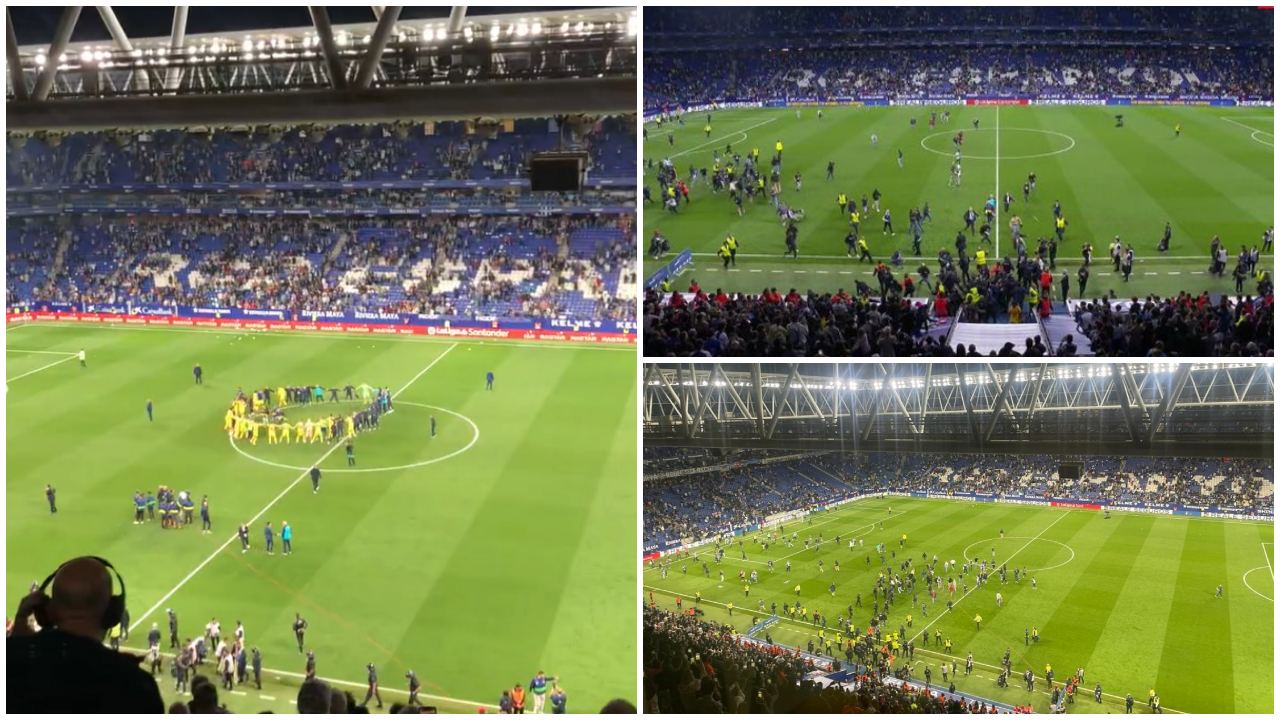 Jugadores del Barcelona a punto de ser agredidos por afición del Espanyol en plena cancha