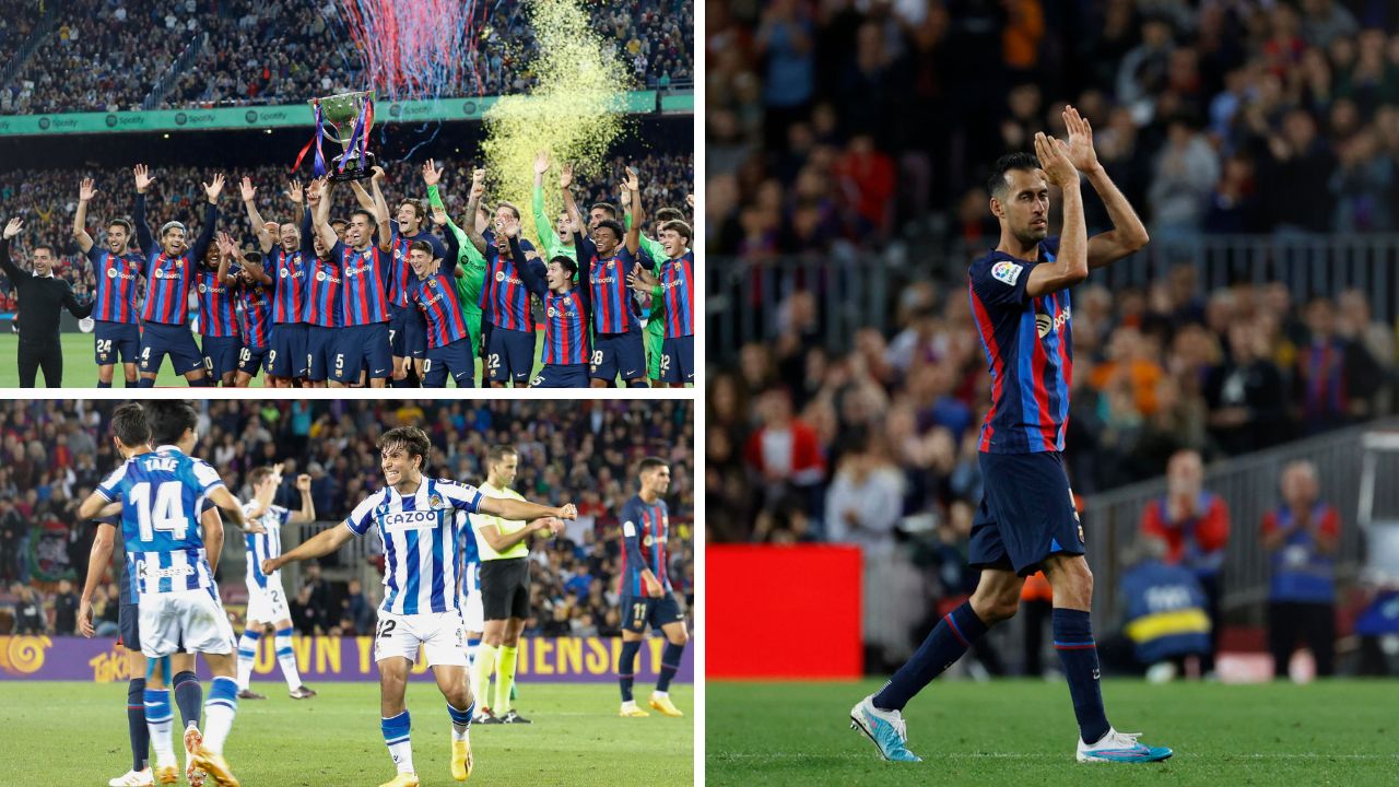 ¡Amargo! Barcelona cae en casa ante Real Sociedad, pero celebra la conquista del título
