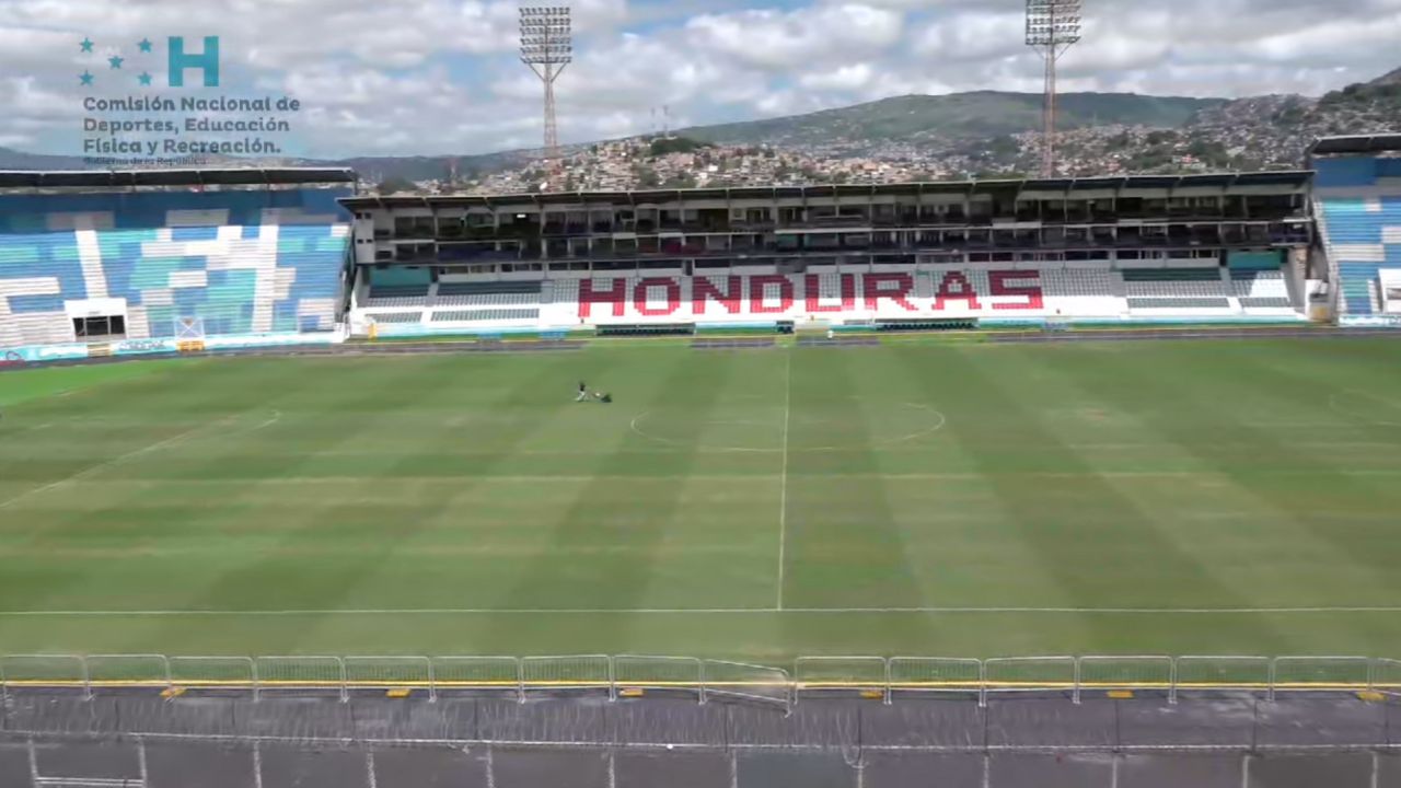 Así luce la grama del estadio Nacional Chelato Uclés para su cuarto partido con nuevo césped