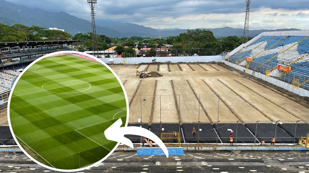 Revelan cuándo estará lista la nueva grama del estadio Morazán