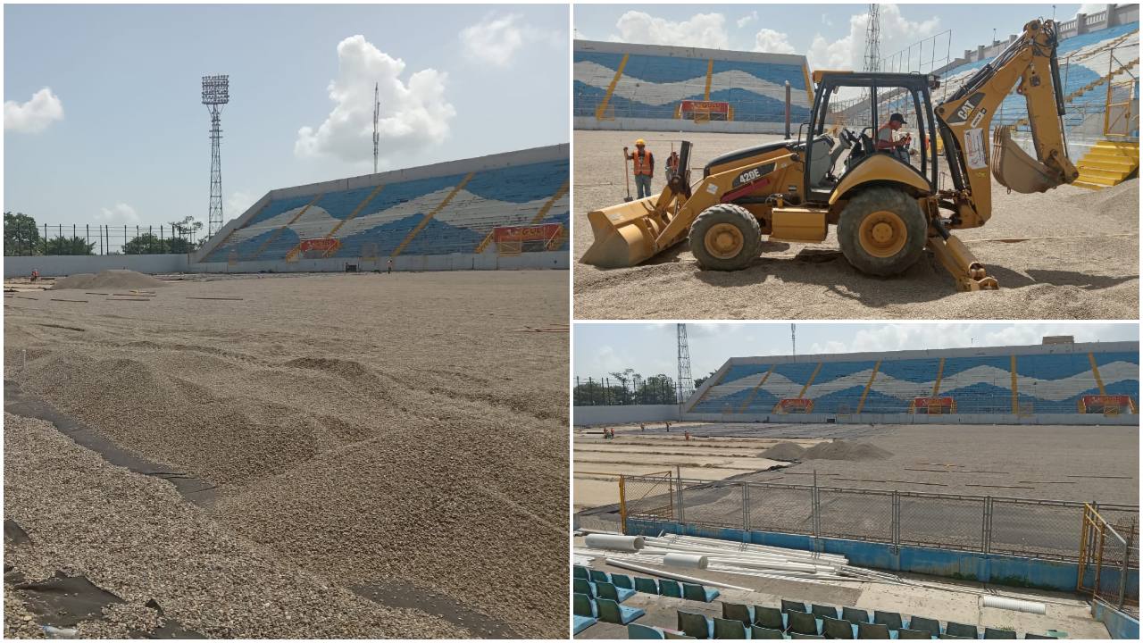 Adelantan mes en el que estará listo el Estadio Morazán y muestran cómo avanzan los trabajos