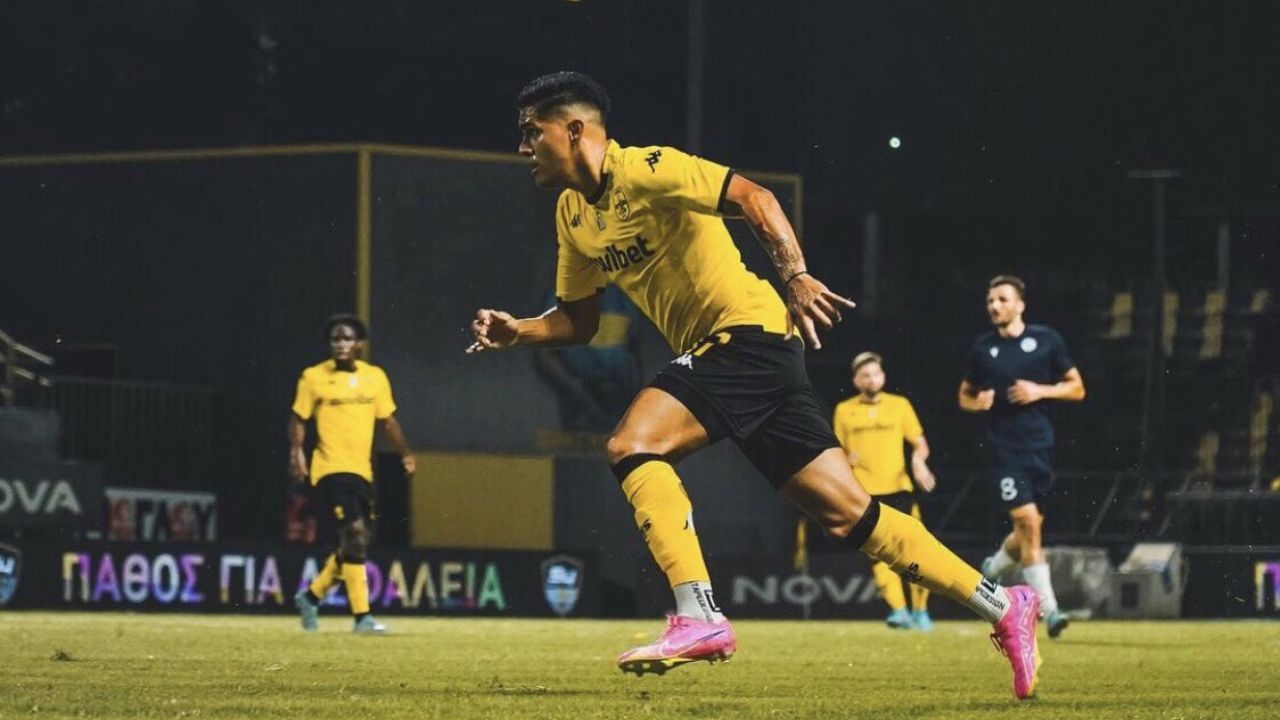 Luis Palma marca su primer gol de la temporada en empate de Aris en la Conference League