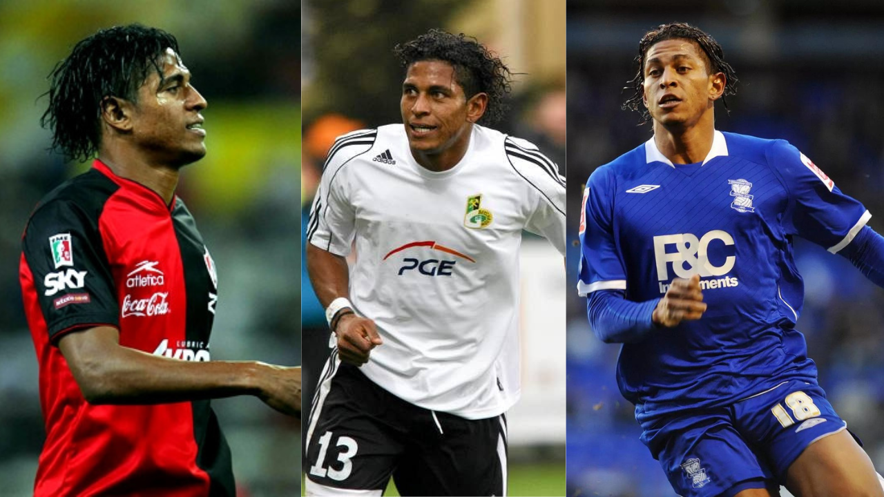 Carlo Costly y las camisas de equipos que vistió en el extranjero