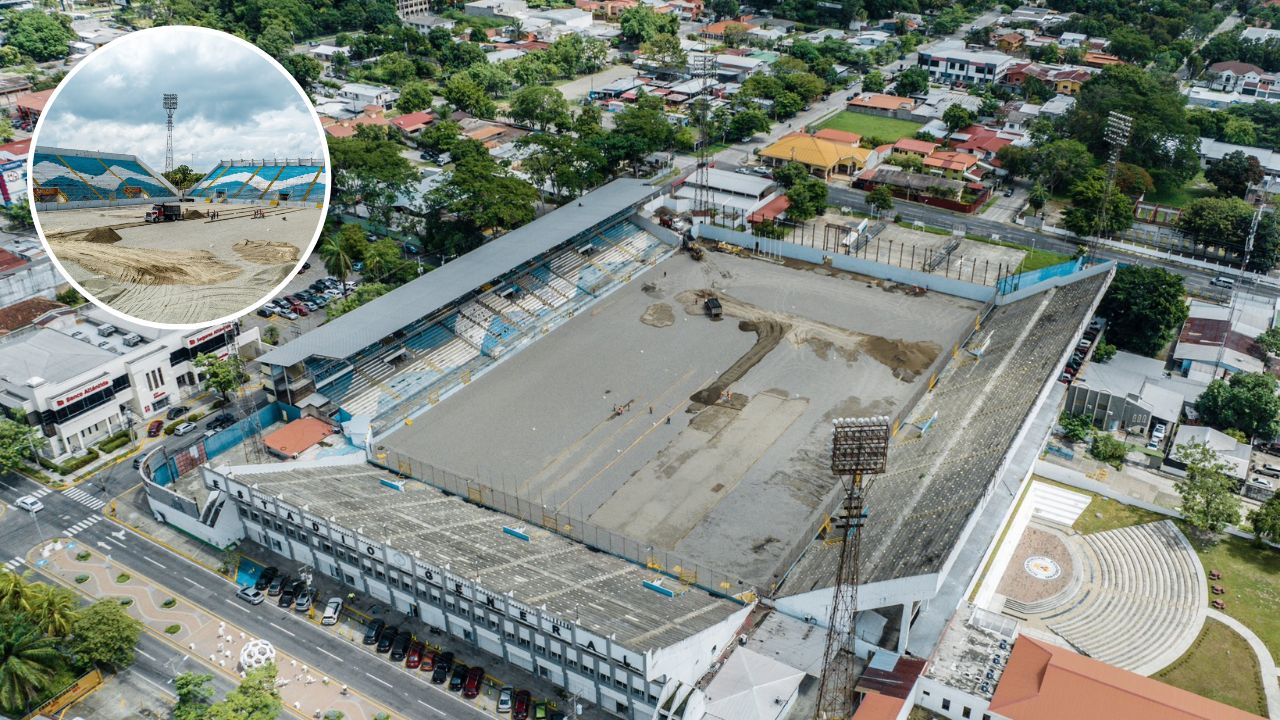 Estadio Morazán ya tiene instalado su nuevo sistema de drenaje