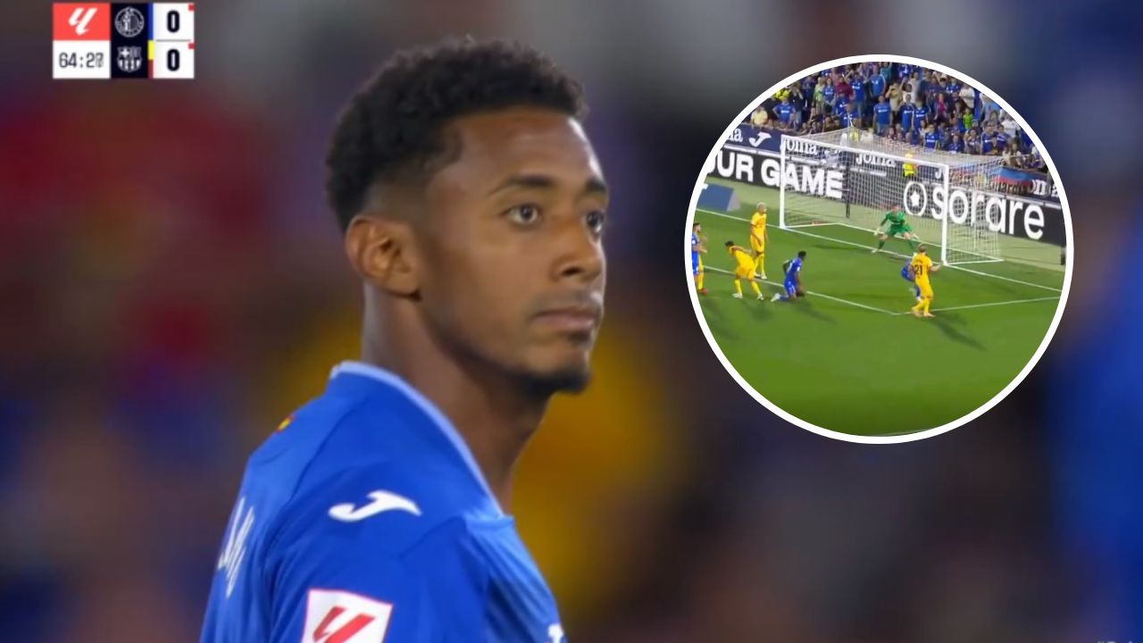 Choco Lozano a punto de marcar golazo y darle el triunfo a Getafe ante Barcelona