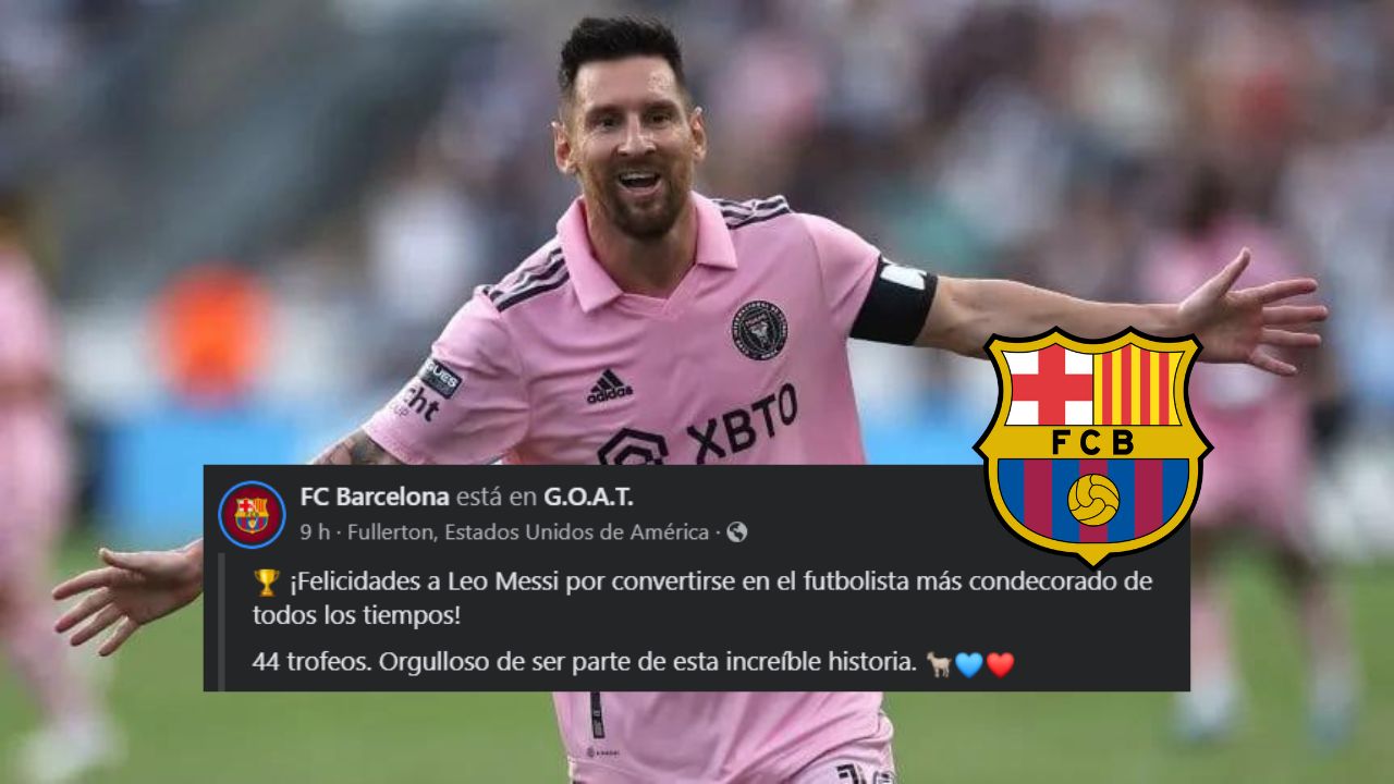 Lionel Messi recibe felicitaciones del Barcelona tras coronarse campeón en Leagues Cup