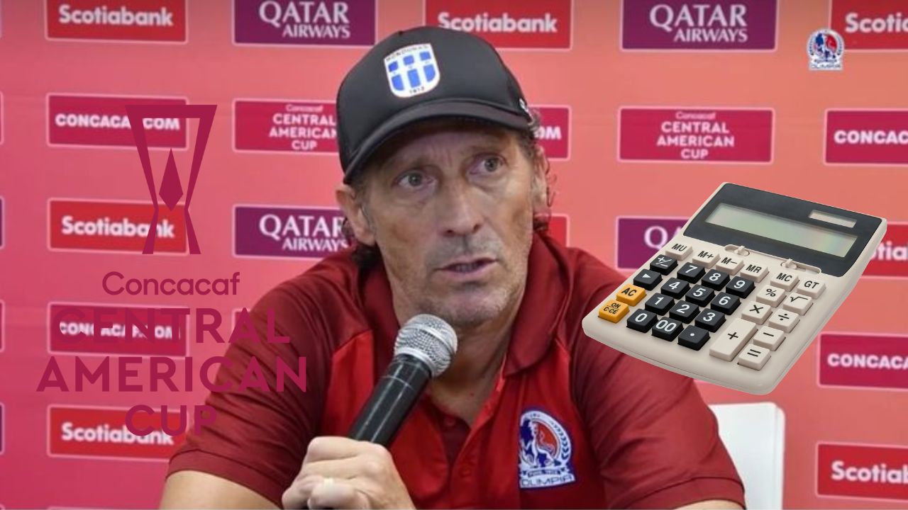 Pedro Troglio con la calculadora en la mano en Copa Centroamericana
