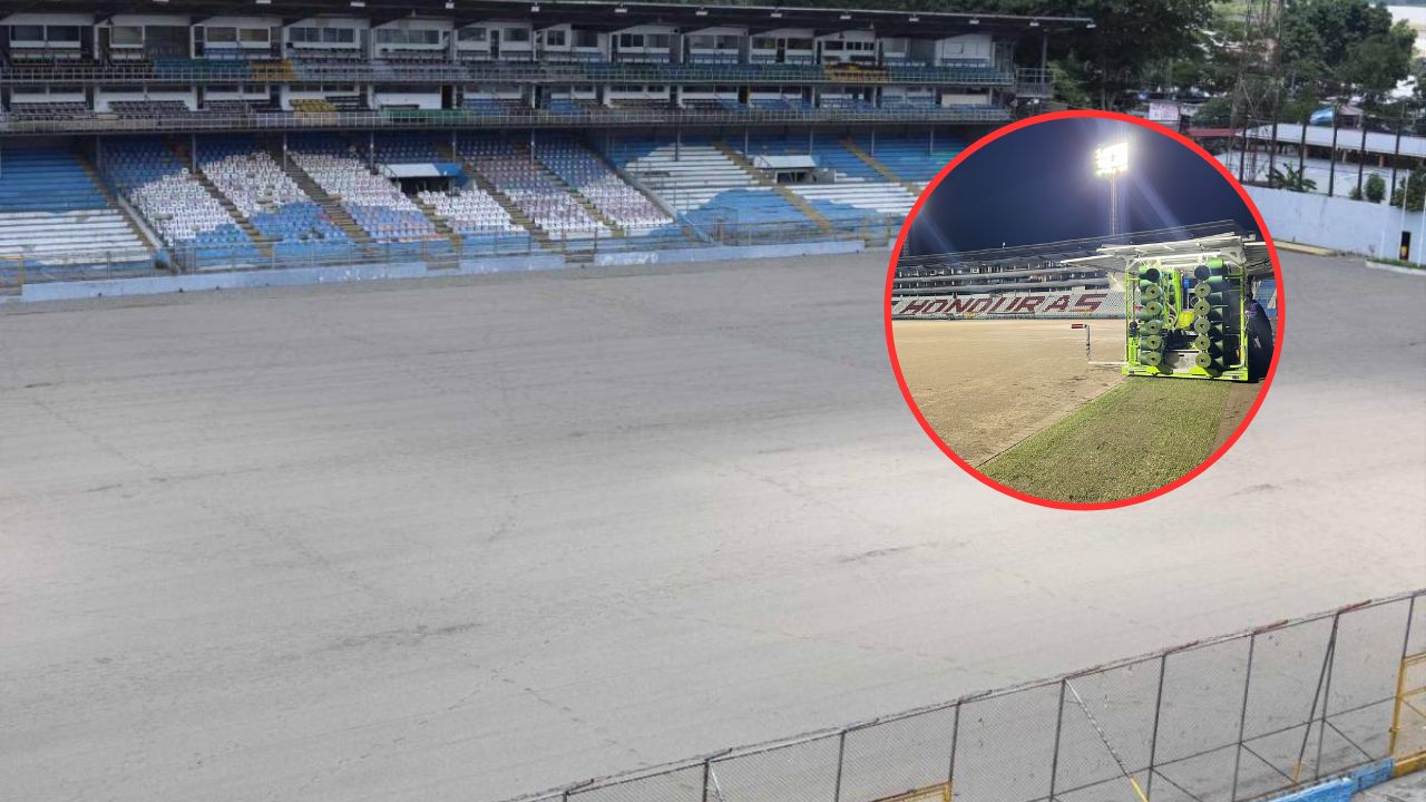 Nueva grama del estadio Morazán enfrenta problema y sufre un retraso en su entrega