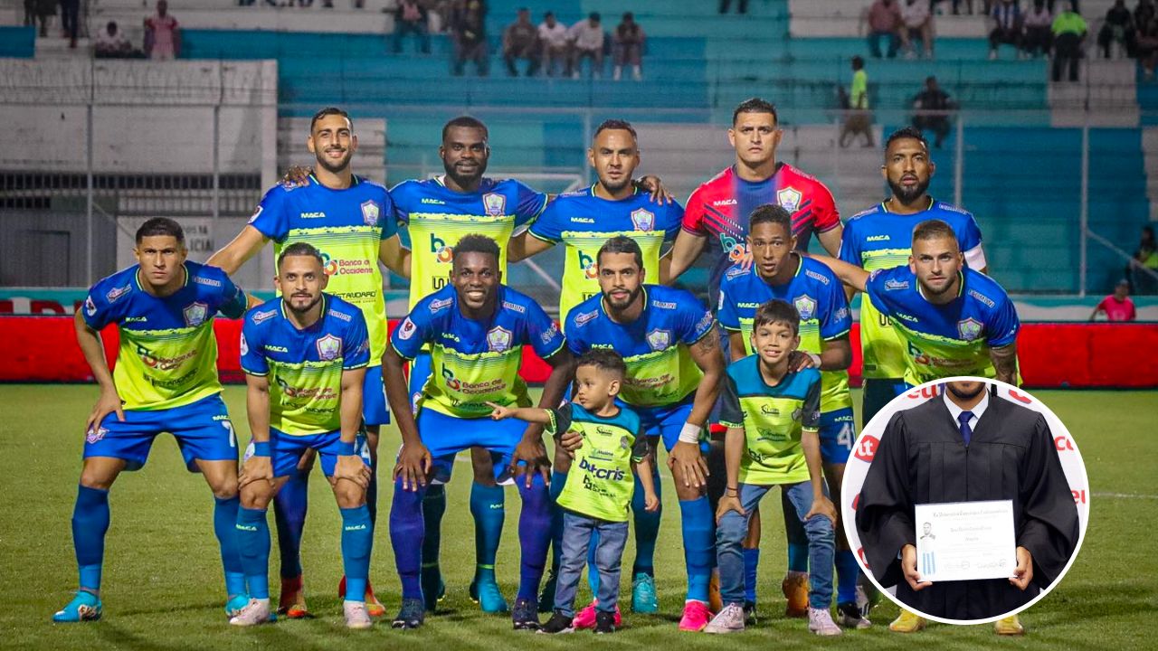 Jugador del Olancho FC se gradua de abogado y lo celebra con toda su familia