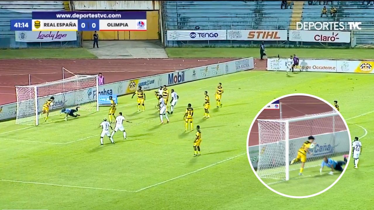 Así fue el penal que no le pitaron al Olimpia en su visita al Real España