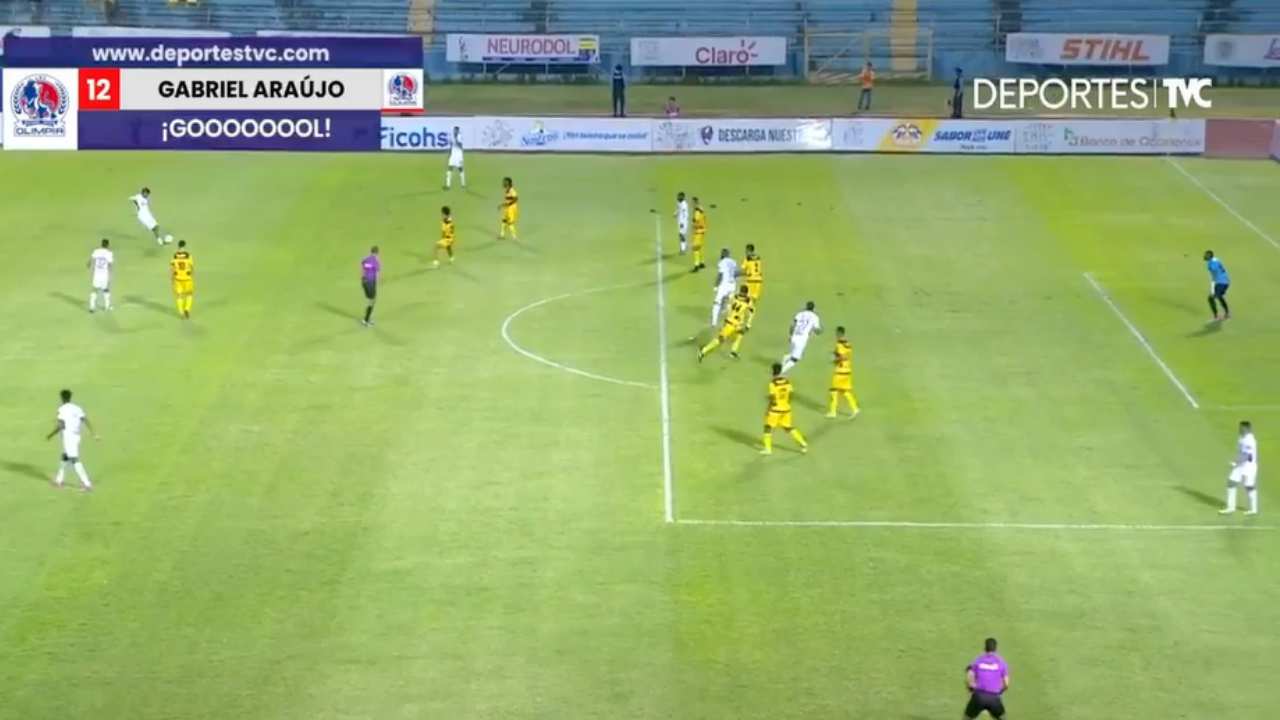 ¡Cañonazo y adentro! Así fue el golazo de Gabriel Araújo con Olimpia ante Real España