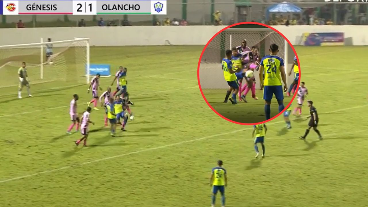 Así fue el polémico penal con el Olancho FC empató ante el Génesis en Comayagua