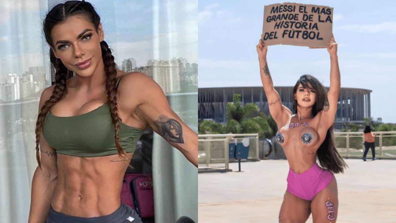 Suzy Cortez y Messi, la modelo brasileña y sus atrevidos homenajes a la estrella argentina