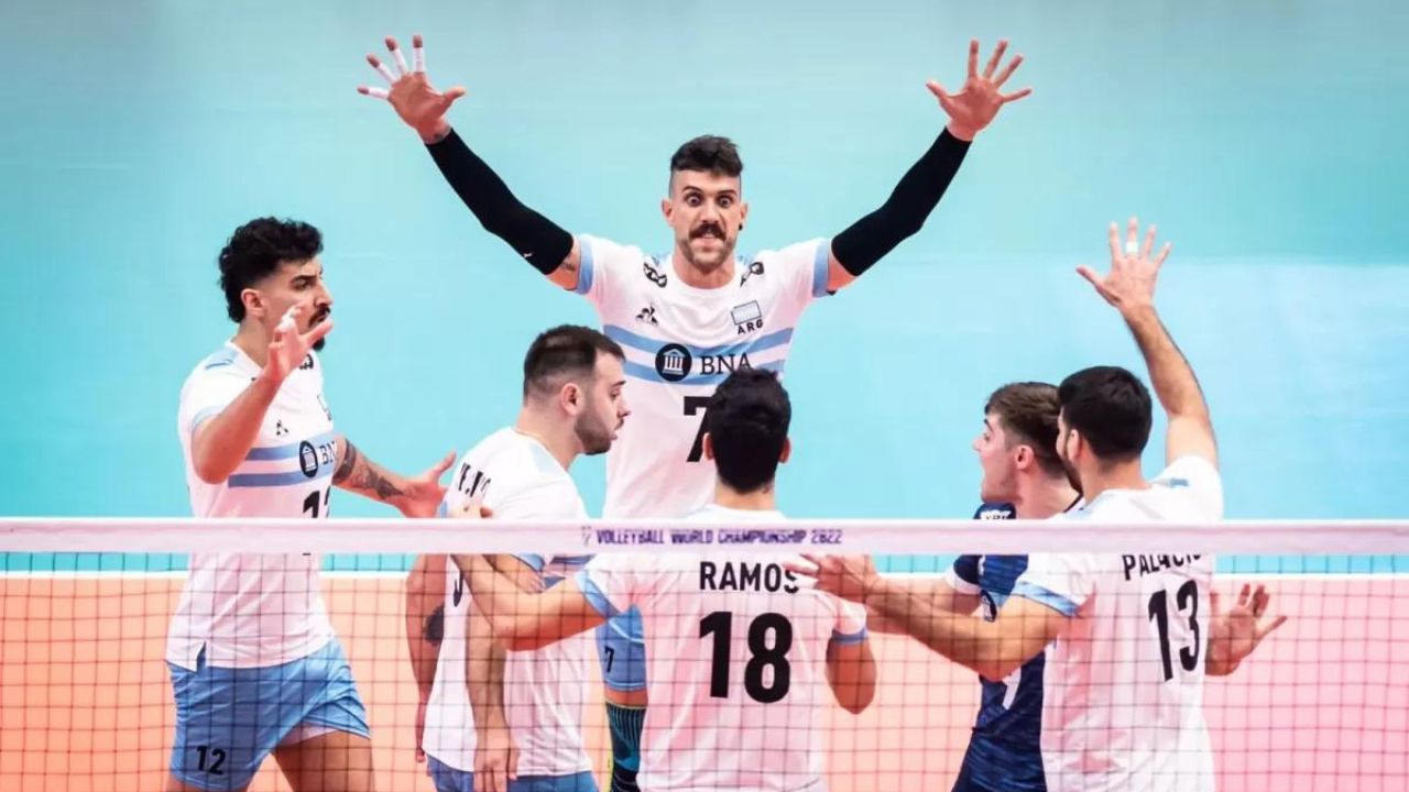 Voley Argentina vs Bulgaria en el Preolímpico Masculino 2023 que se juega en China