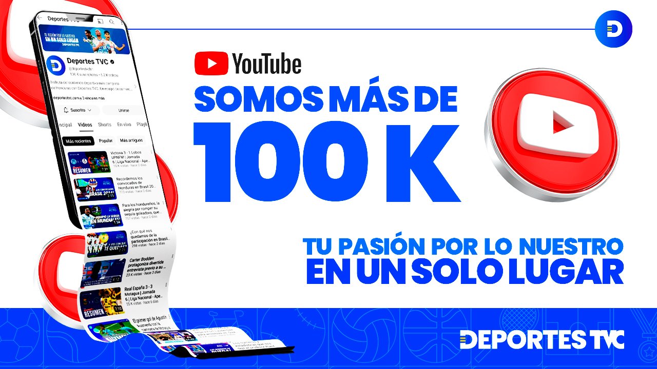 ¡Deportes TVC alcanza los 100 mil suscriptores en YouTube y recibe placa de reconocimiento!