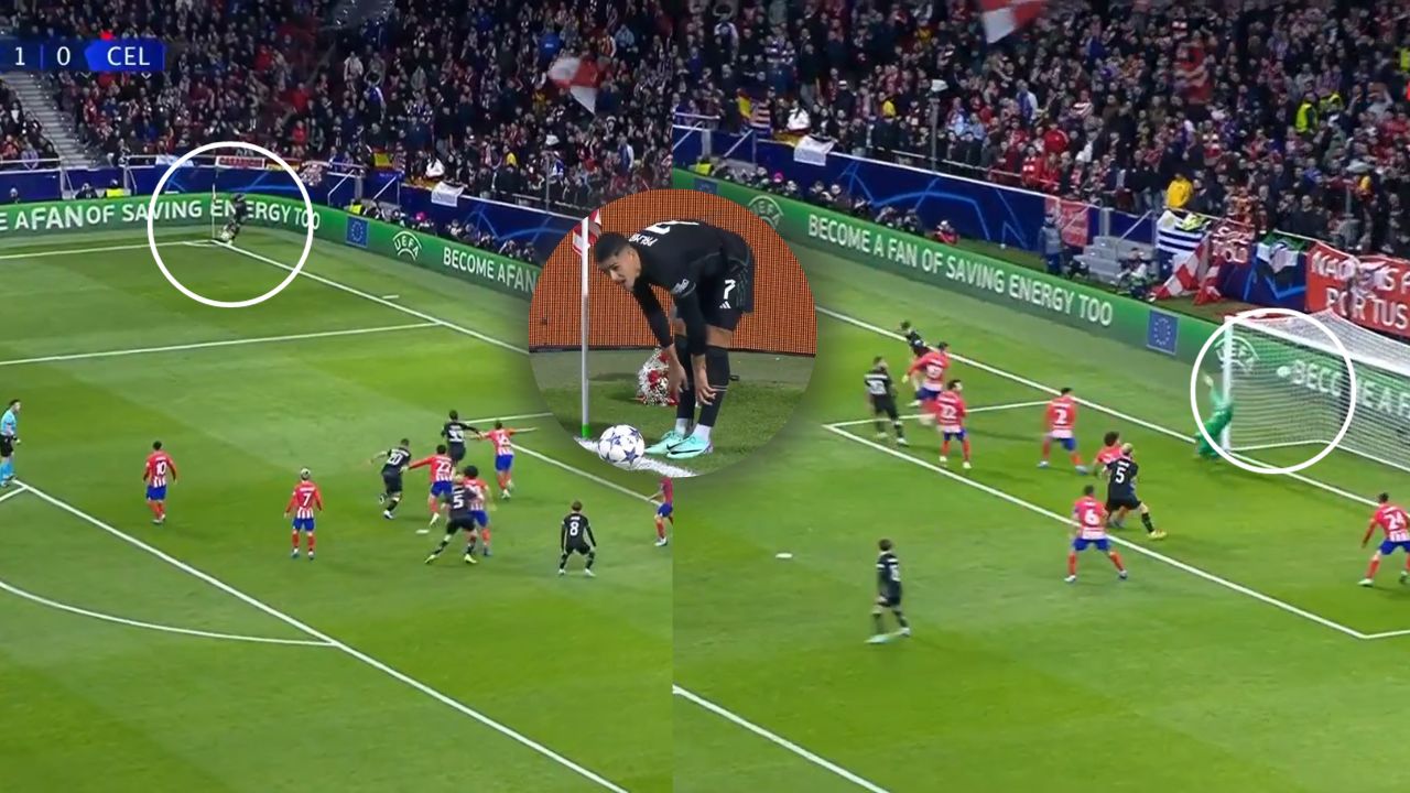 El disparo de Luis Palma que pudo terminar en gol ante el Atlético en la Champions