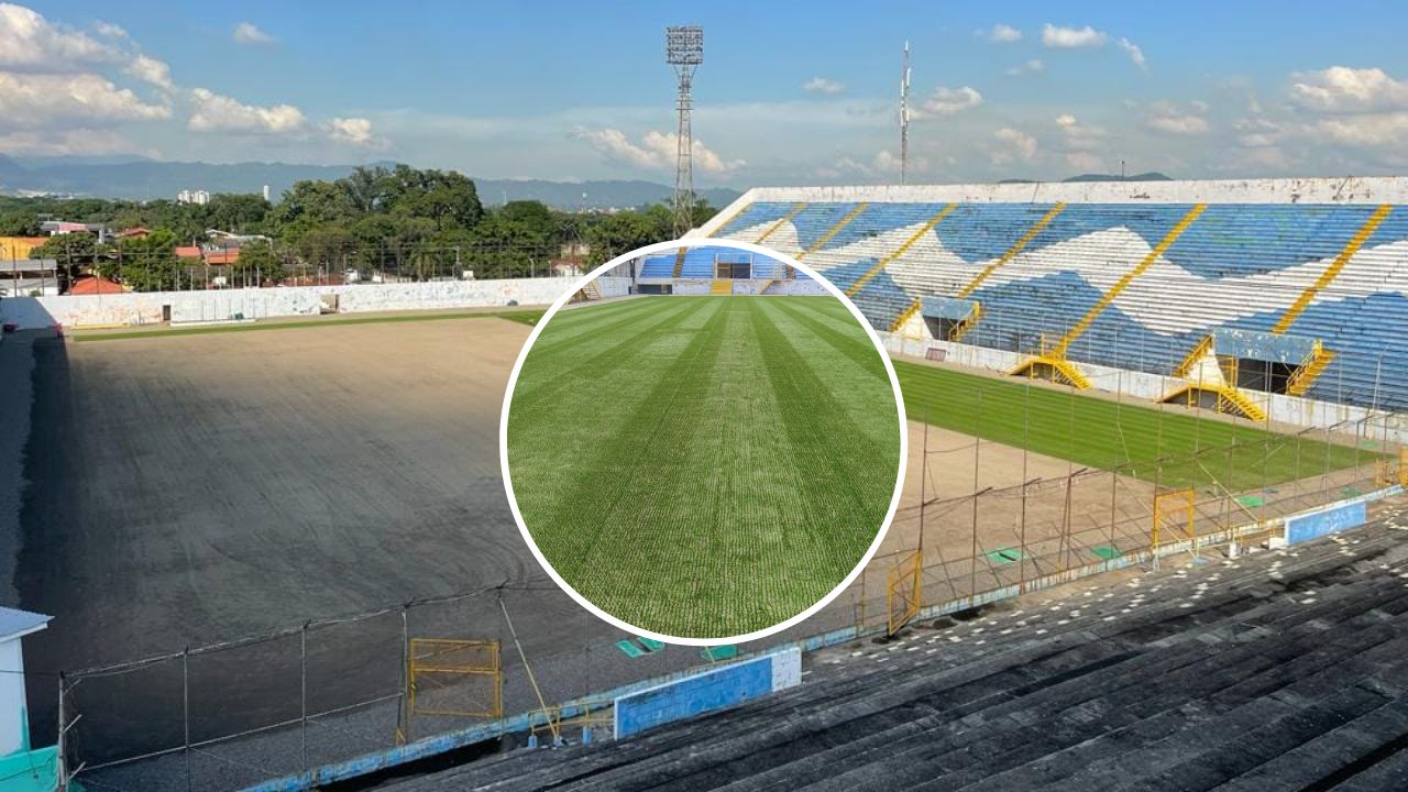 Muestran impresionante avance en la nueva grama del estadio Morazán ¿Cuándo se estrena?