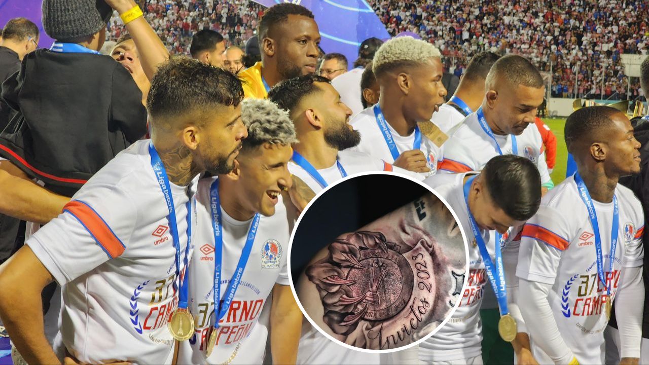 Jugador del Olimpia se tatúa en la piel el título invicto del Apertura 2023