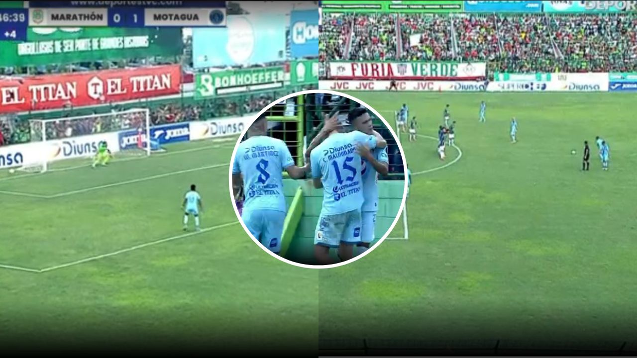 Así fue el gol de tiro libre de Motagua en su visita al Marathón en semifinales