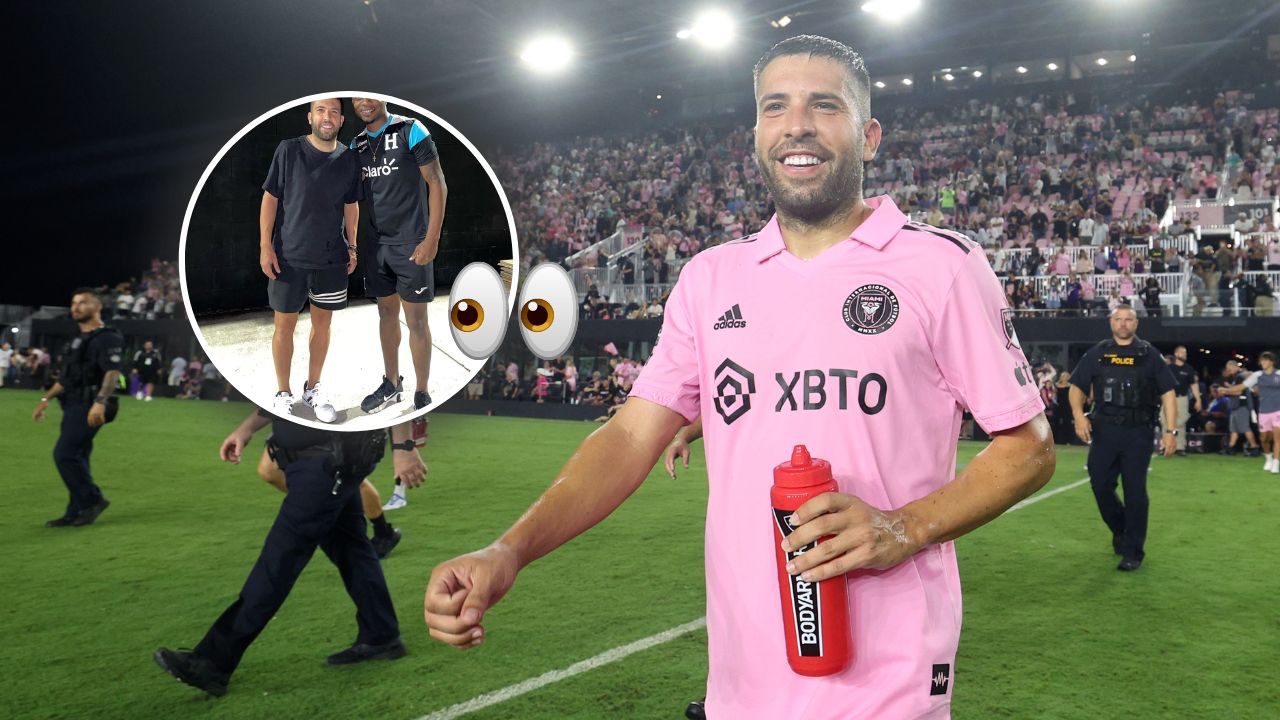 Jordi Alba sorprende a dos jugadores del Motagua tras entrenamiento de Honduras